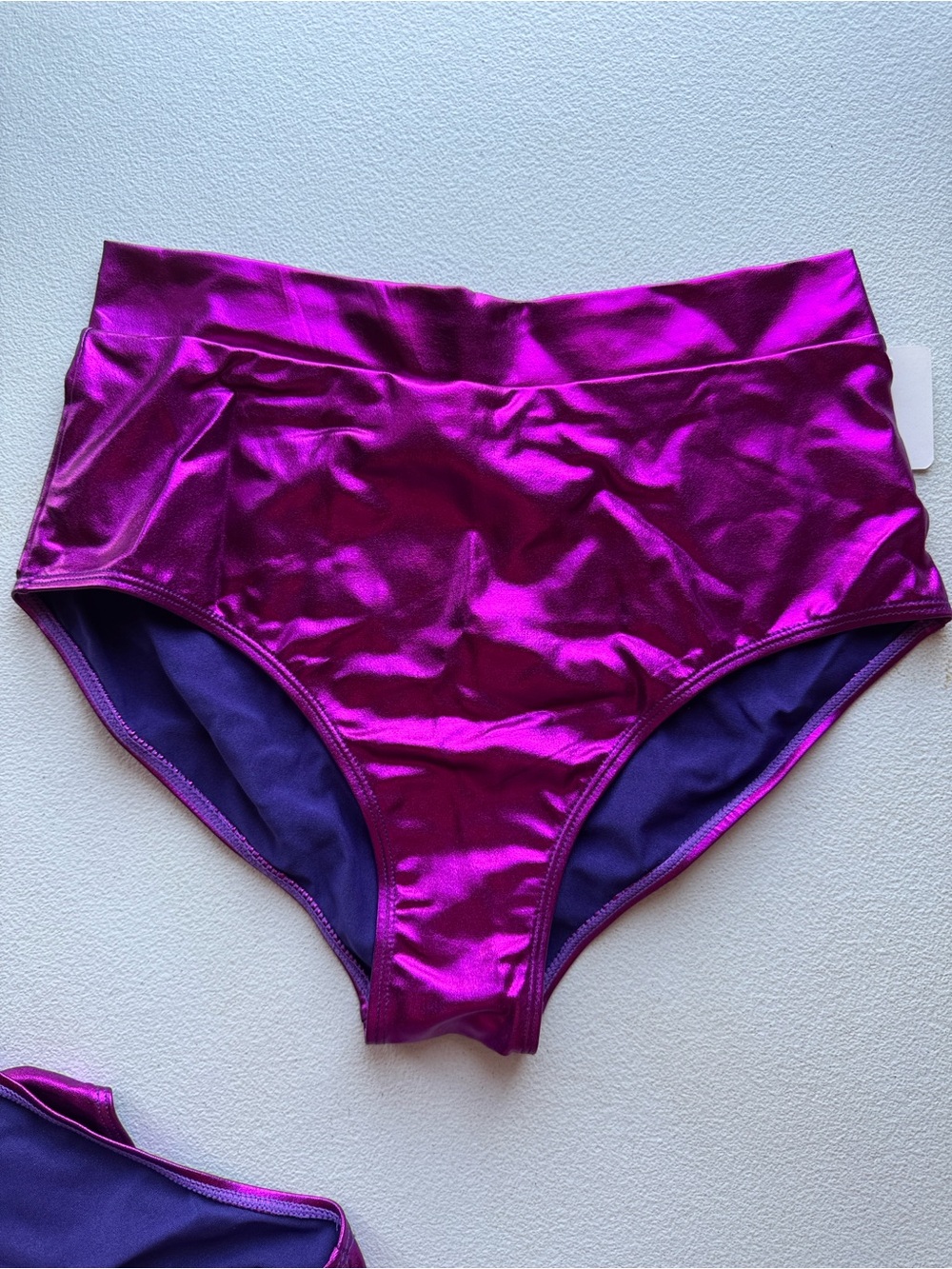High-Waist Metallic Magenta Women's Shorts